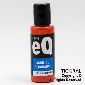 ACRIL.DECOR.EQ 705 ROJO BERMELLON 50ML X 6 UNIDADES